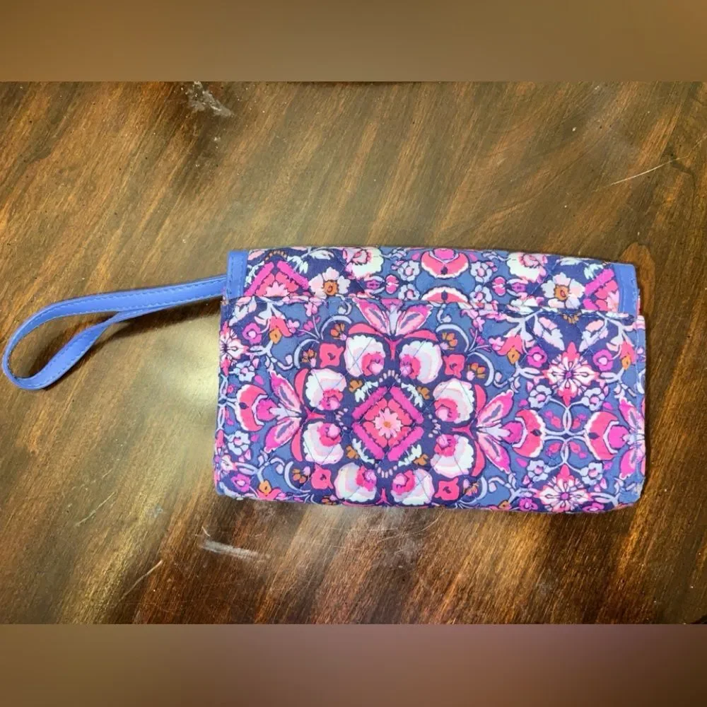 Vera Bradley Pink and Purple Floral Wristlet Magenta Medallion